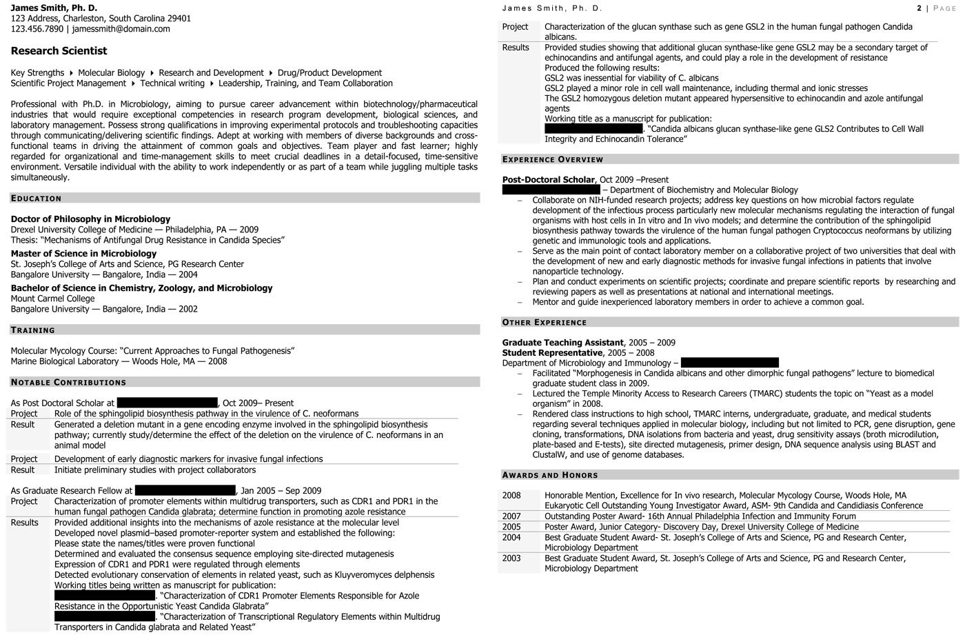 Resume for adjunct faculty