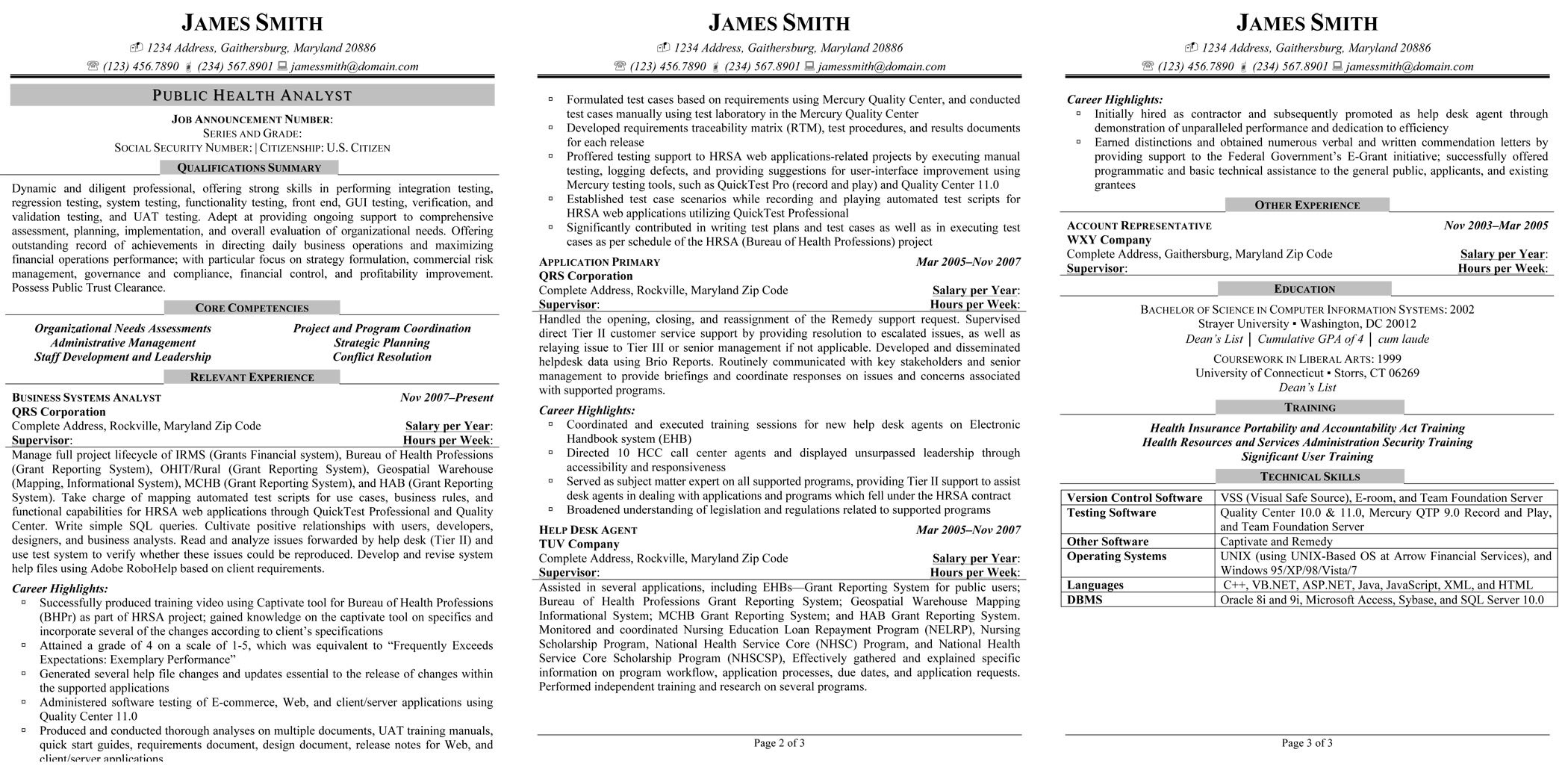 Resume for technology specialist