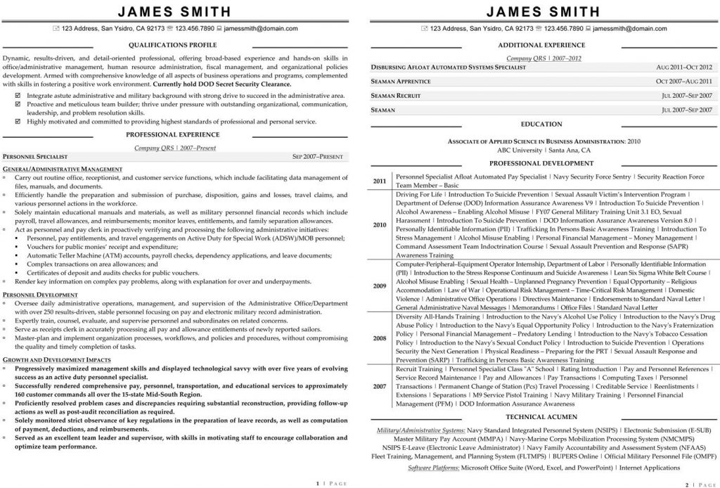 skills section resume valley civilian resume template