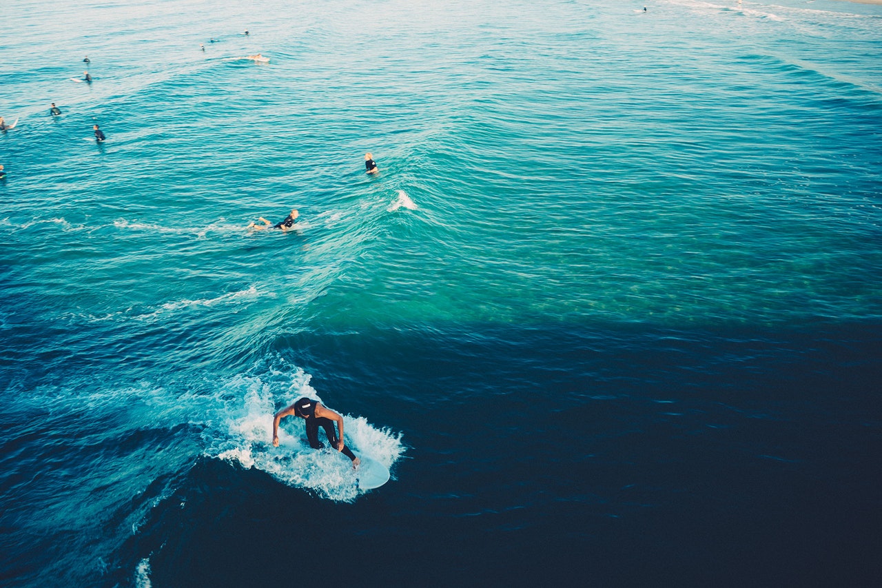 man surfing