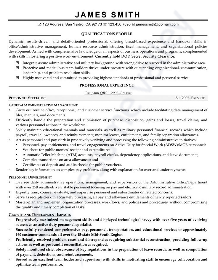 Sample Civilian And Federal Resumes Resume Valley