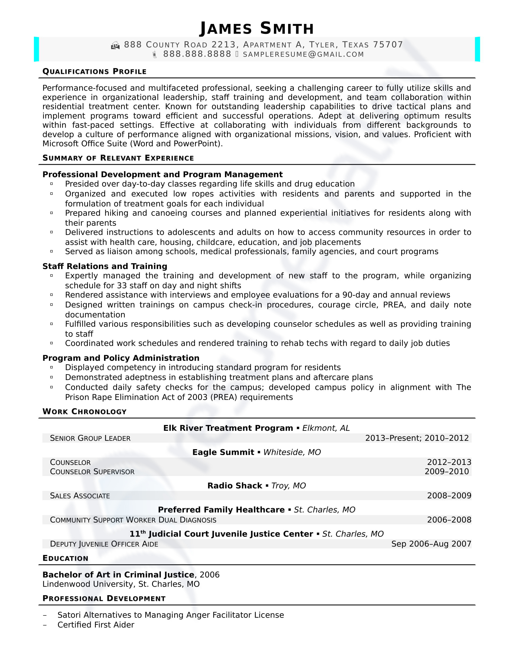 civilian resume