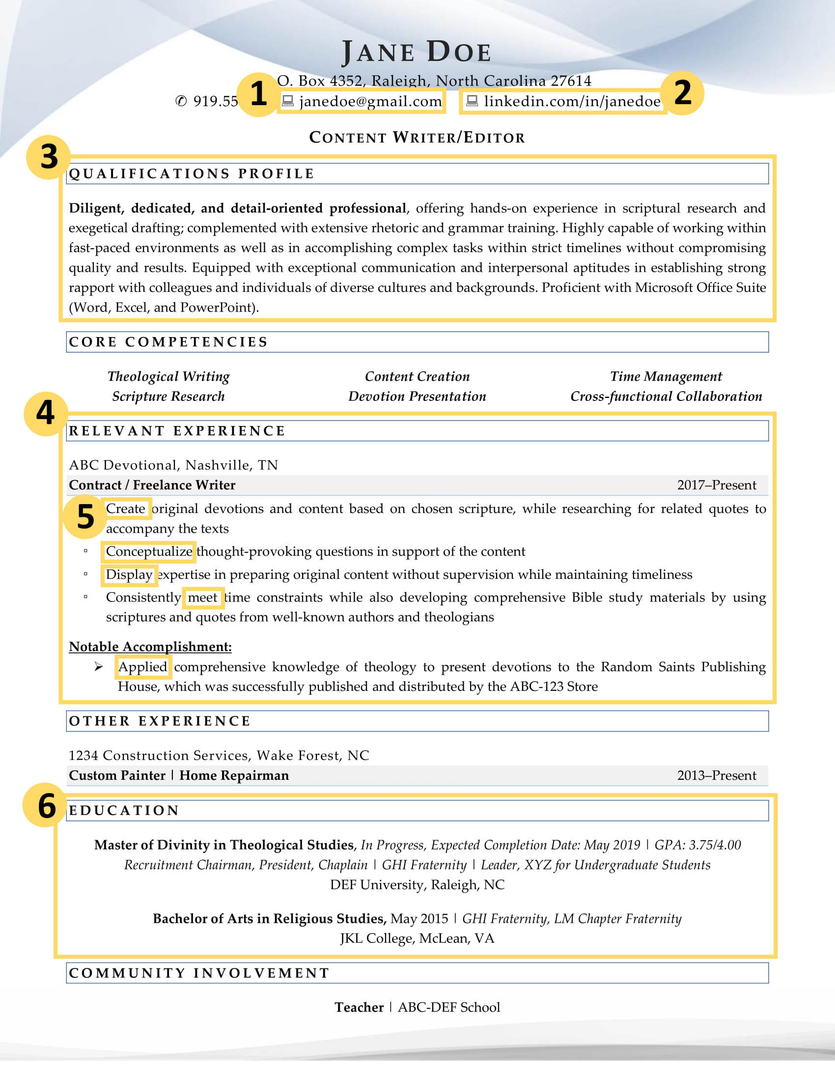 resume summary examples for new graduates