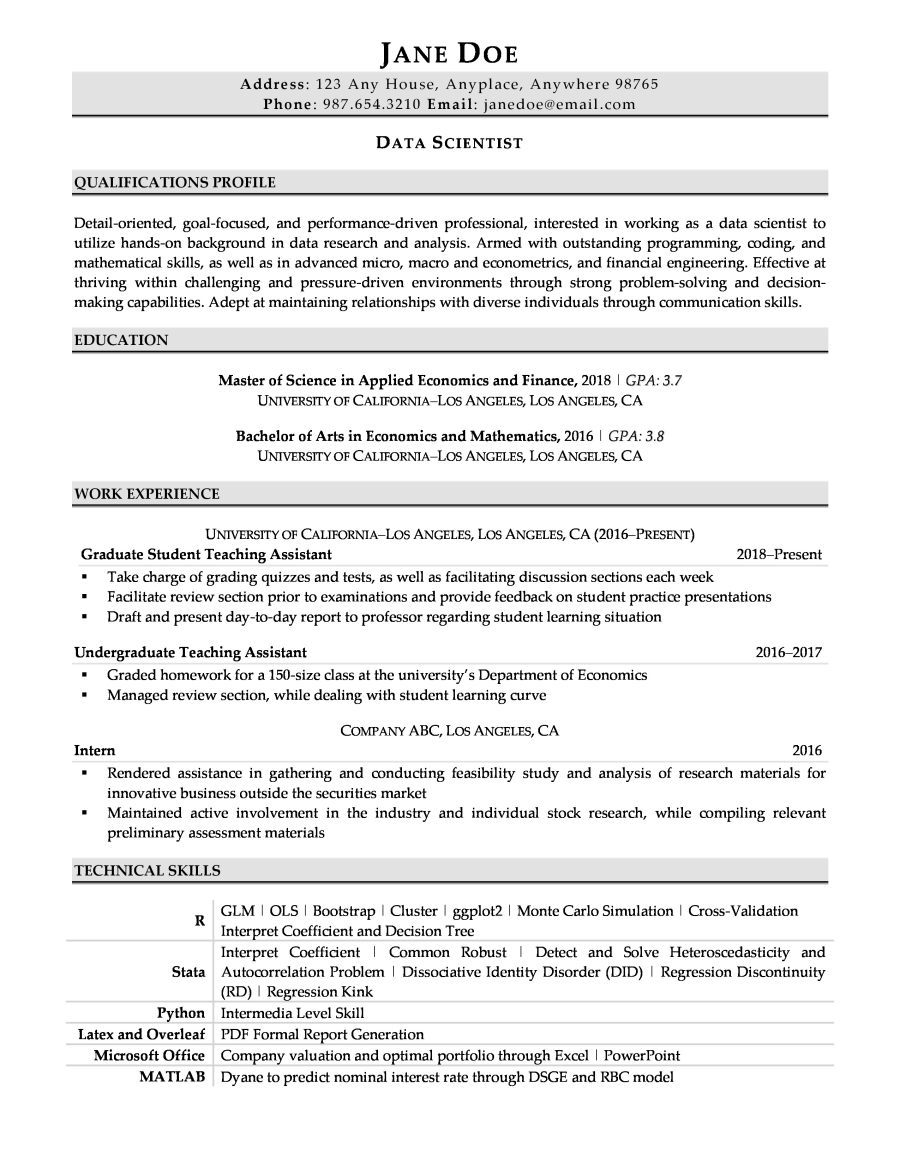 Resume with No Work Experience - 1 - Resume Valley