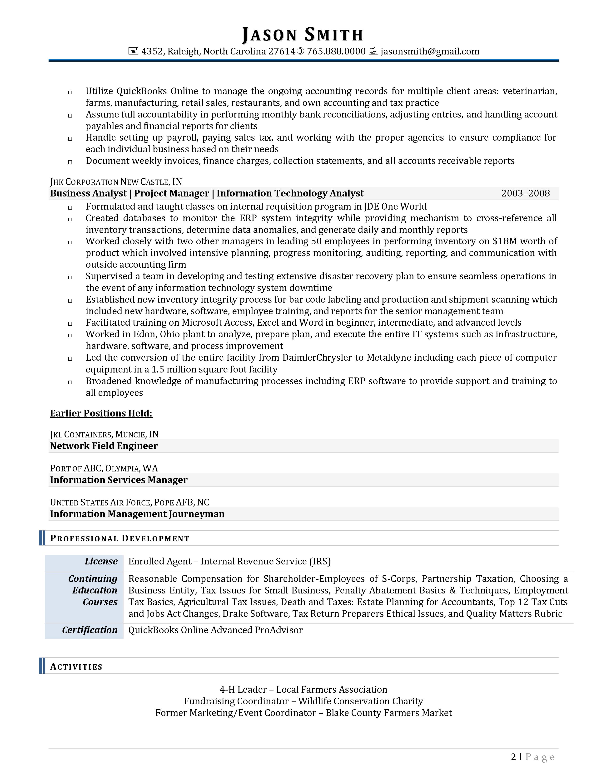 best resume format for long work history