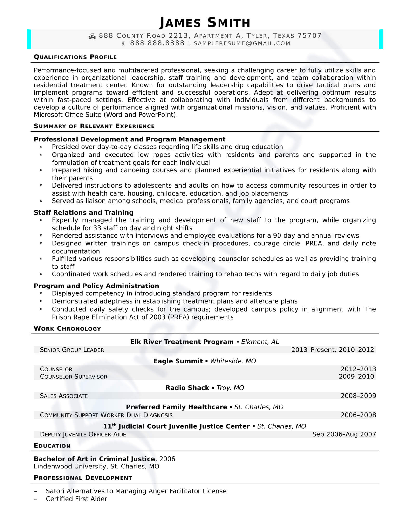 examples of resumes