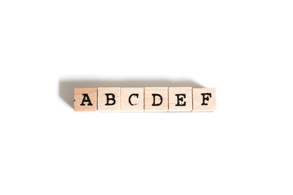 alphabet letter timber wooden stamps signifying font styles